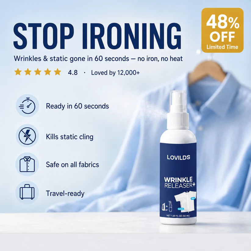 🔥 Up to 48% OFF — GEZRIA Wrinkle Release Spray | Smooth Wrinkles & Kill Static in Seconds, No Iron