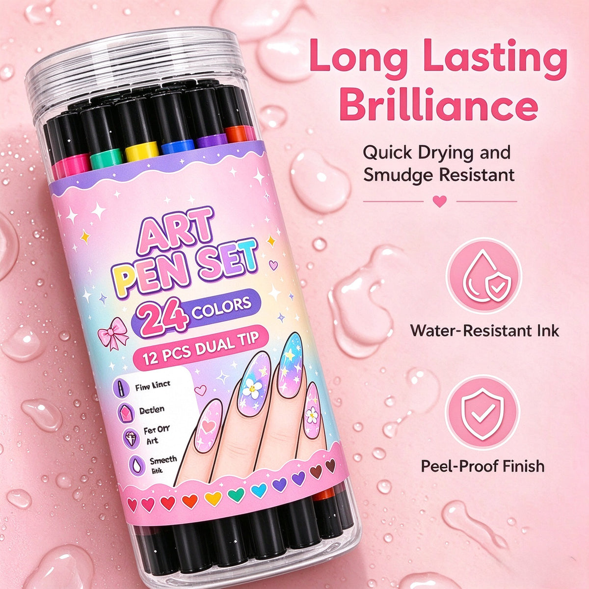 💅 LIMITED‑TIME 50% OFF! 💥 24 Colors Dual Ended  Art Pens Set – Creative, Salon‑Quality, Easy DIY ✨