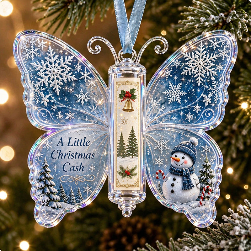 🔥Last Day 49% OFF🦋💵 Christmas Cash Gift Butterfly Ornament – Holiday Money Holder Keepsake 🎄✨