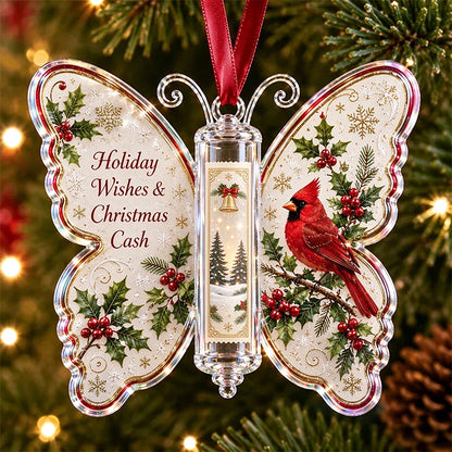🔥Last Day 49% OFF🦋💵 Christmas Cash Gift Butterfly Ornament – Holiday Money Holder Keepsake 🎄✨