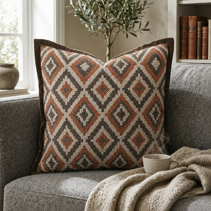 Striped Wide-Edge Cushion Cover