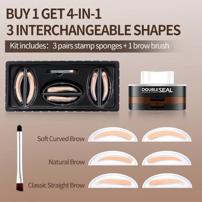 🔥 LAST DAY: BUY 1 GET 1 FREE 🌸 2-Color Waterproof Brow Stamp Kit for Quick, Natural-Looking Brows
