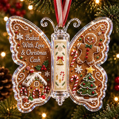 🔥Last Day 49% OFF🦋💵 Christmas Cash Gift Butterfly Ornament – Holiday Money Holder Keepsake 🎄✨