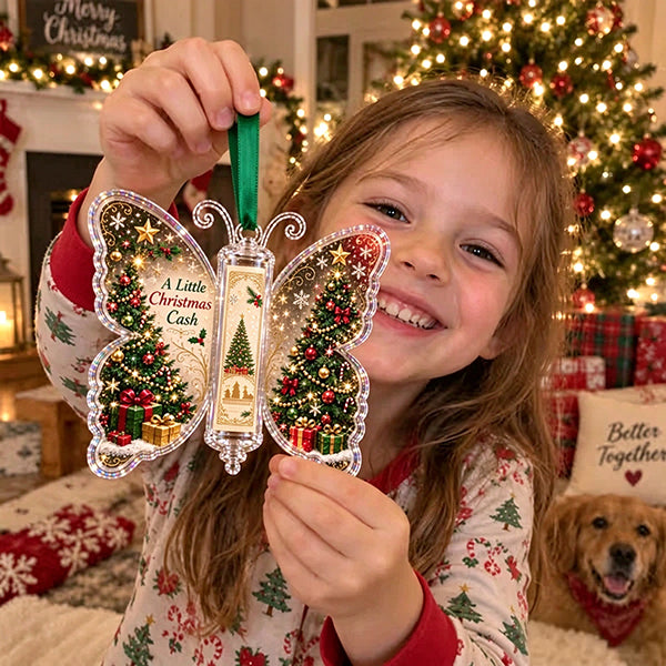 🔥Last Day 49% OFF🦋💵 Christmas Cash Gift Butterfly Ornament – Holiday Money Holder Keepsake 🎄✨