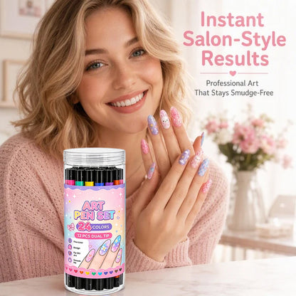 💅 LIMITED‑TIME 50% OFF! 💥 24 Colors Dual Ended  Art Pens Set – Creative, Salon‑Quality, Easy DIY ✨